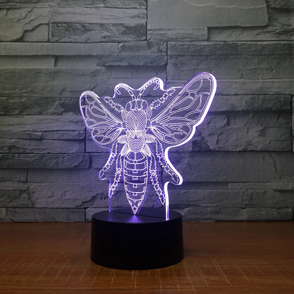 Новинка Бабочка 3d светильники многоцветная Ночная лампа Usb питание сенсорное управление детская лампа настольное украшение Прямая поставка