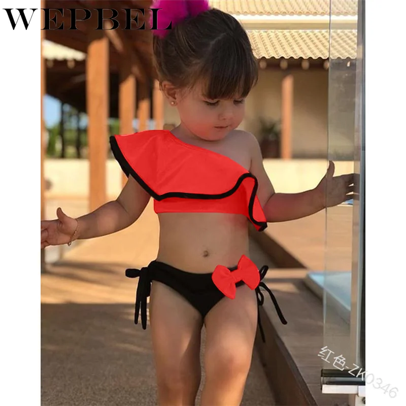 WEPBEL/детский купальный костюм из двух предметов для маленьких девочек милый
