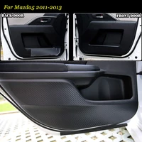 teeze 4pcs new interior carbon fiber doors side edge anti kick protection pad sticker for mazda5 2011 2013 mazda 5