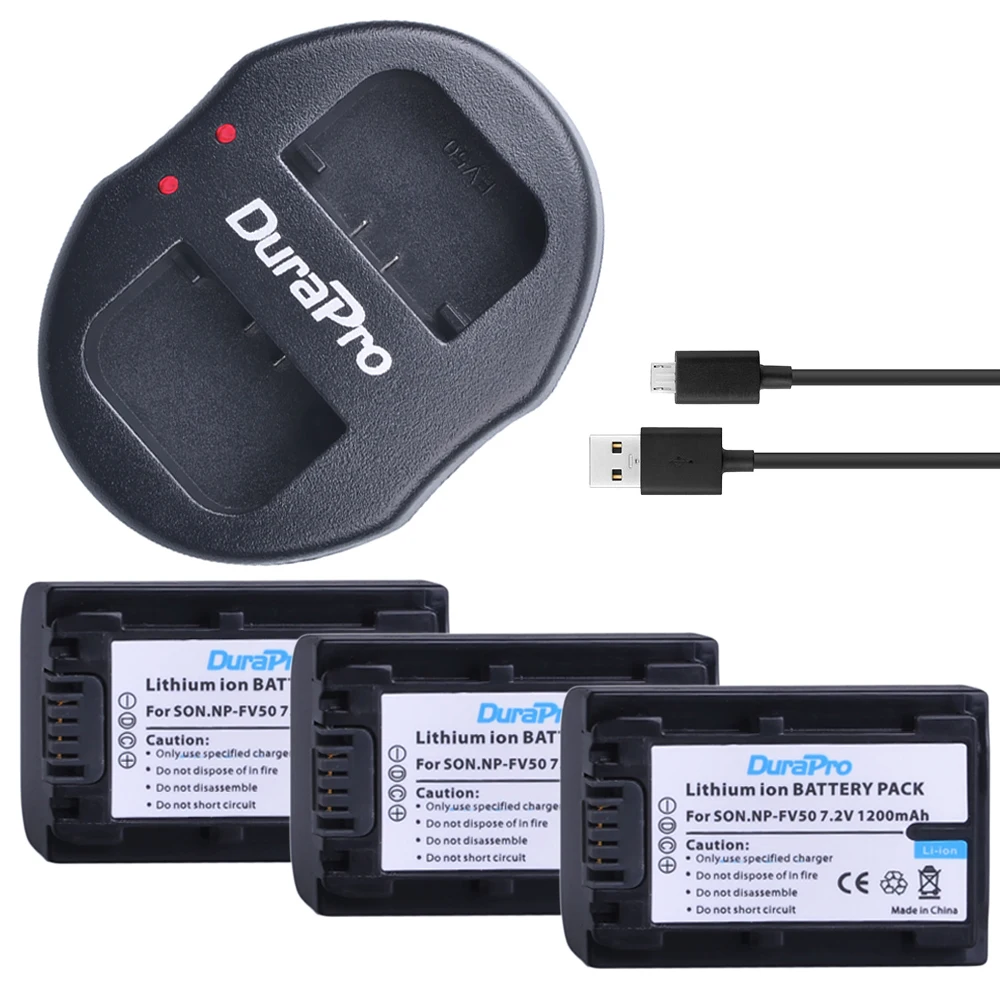 3 шт. NP FV50 NPFV5 литий ионный аккумулятор + двойное USB зарядное устройство для SONY CX390