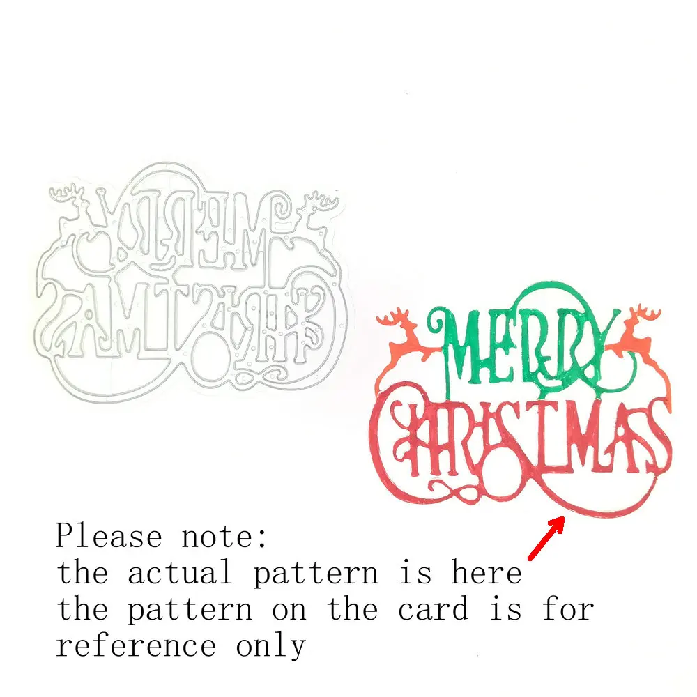 (10x8)cm Merry Christmas Metal Cutting Dies Stencils for DIY Scrapbooking Paper Card Album Decor Craft Embossing Folder | Дом и сад