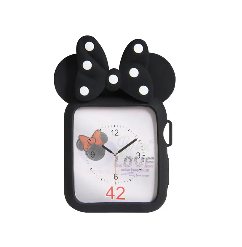 7 KLFS силиконовый чехол для Apple Watch band 38, 42, 40, 44 мм Iwatch Series4, 3, 2, 1, женская мягкая ТПУ Рамка, защитный чехол с Микки Маусом - Цвет ремешка: 7