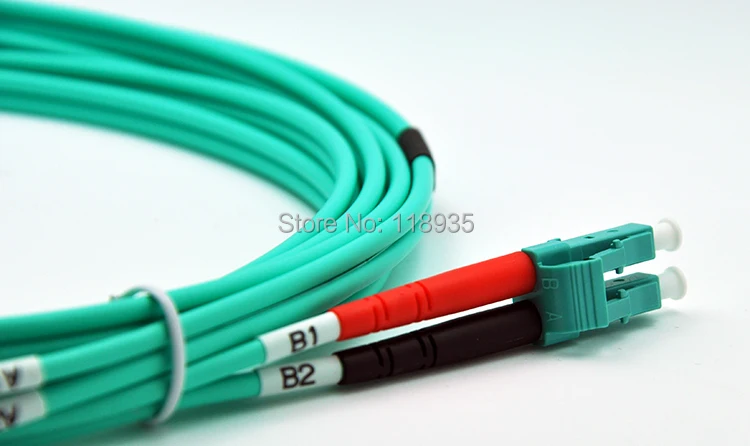 (2 шт./лот) LC Multimode OM3 волоконно оптический кабель Соединительный шнур дуплекс Color