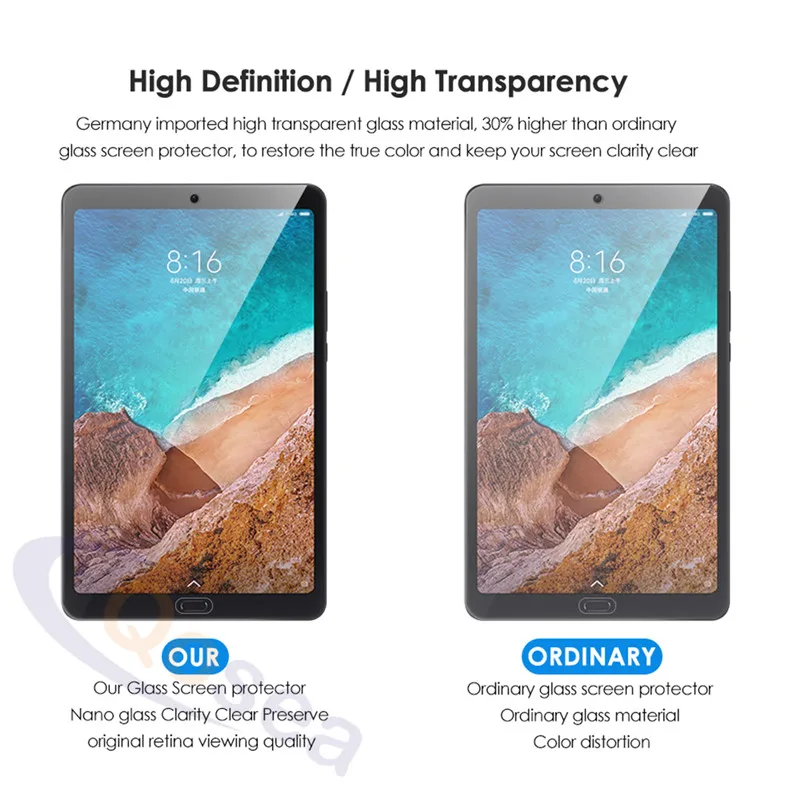 Qosea для Xiaomi Mi Pad 4 Plus закаленное стекло Взрывозащищенная защитная пленка планшета