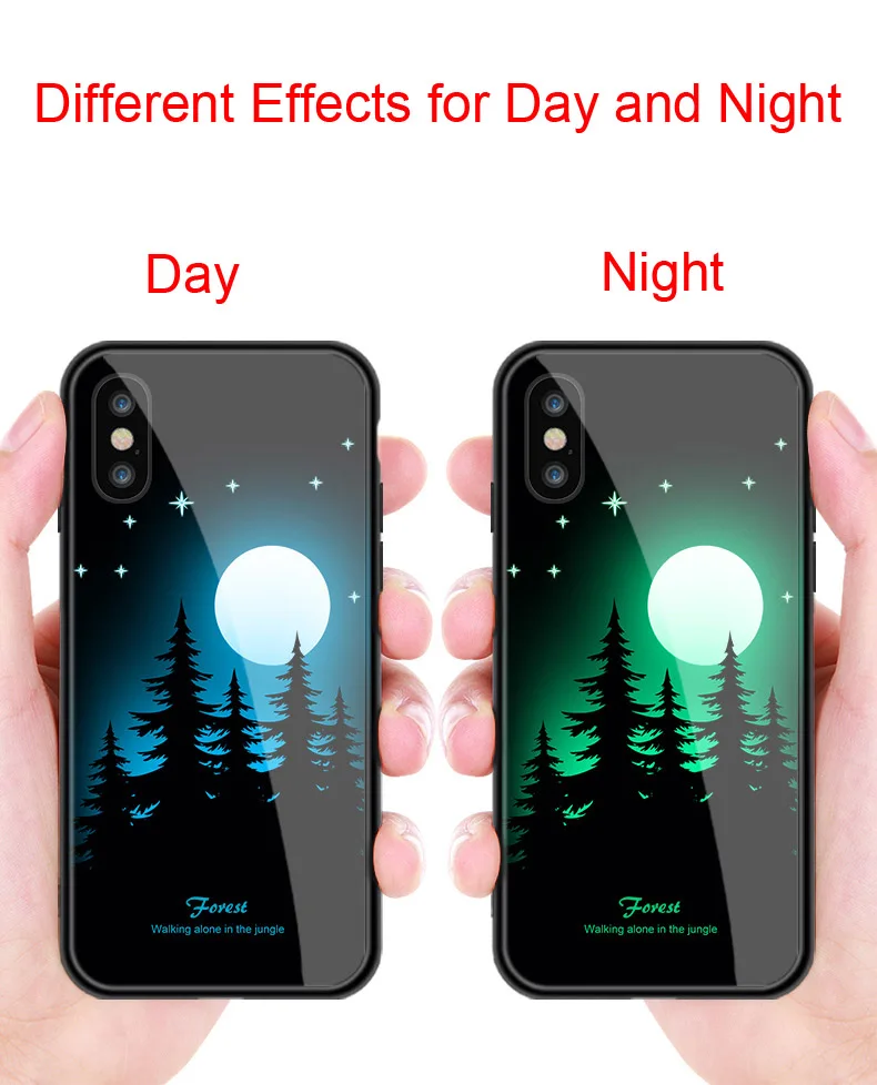 New Iphone 8 Plus Case Cute Mobile Phone 6plus Luminous Tempered Glass 7 |