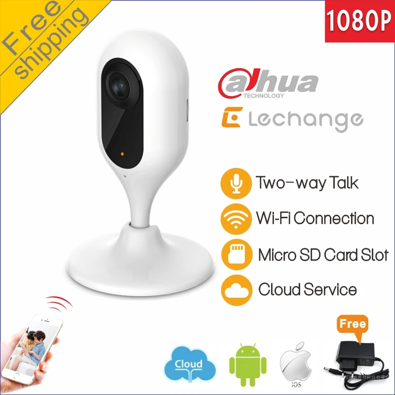 Бесплатная доставка Dahua Wifi ip камера Lechange HD full 1080P 2MP Облачное хранилище локальное