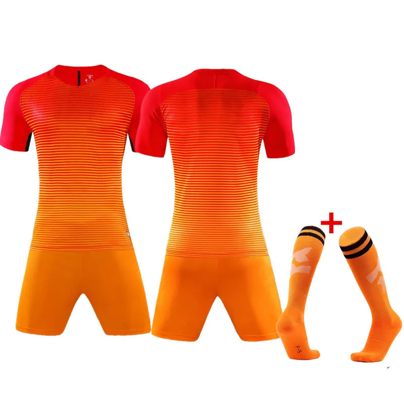 Мужская оранжевая и синяя дышащая футболка футбольные наборы для вечеринок