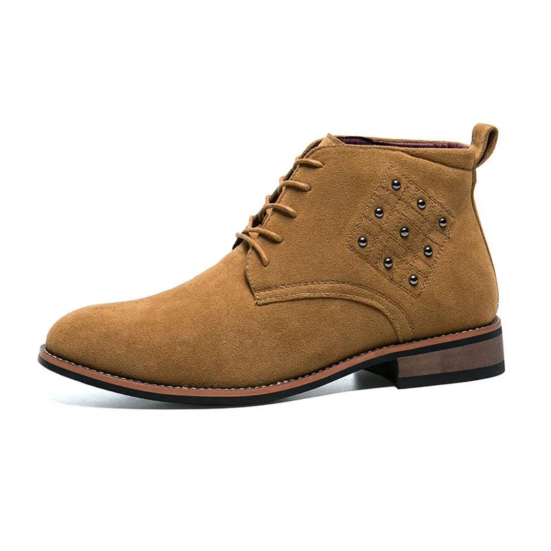 KemeKiss Vintage Lace Up Men Ankle Boots Rivet Flats Warm Winter Shoes Fashion British Style Daliy Footwear Size 38-44 | Обувь