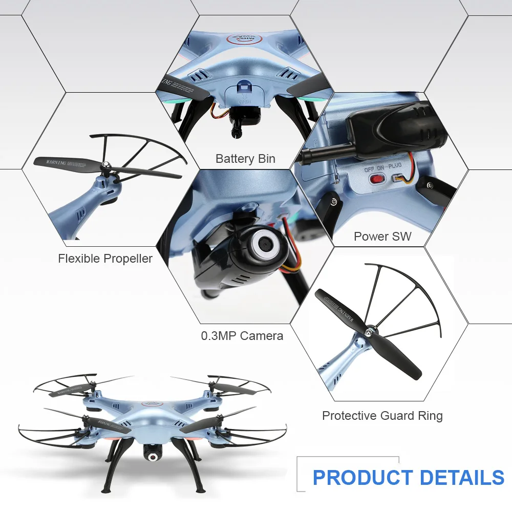 Оригинальный Квадрокоптер SYMA X5HW Wi Fi FPV Радиоуправляемый Дрон с камерой 0.3MP HD 360