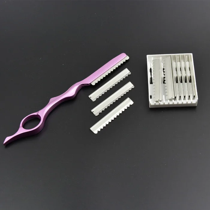 razor and 10 blades 50% скидка Ножницы Профессиональные 6 в Парикмахерские Набор ножниц для парикмахерских принадлежностей HT9126 парикмахерские салоны истончение ножницы - Цвет: razor and 10 blades