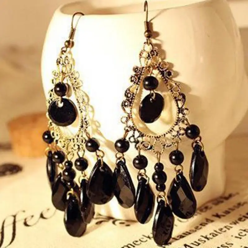 Hot Sale Chic Design Women Girls Long Imitation Rhinestone Water Earrings | Украшения и аксессуары