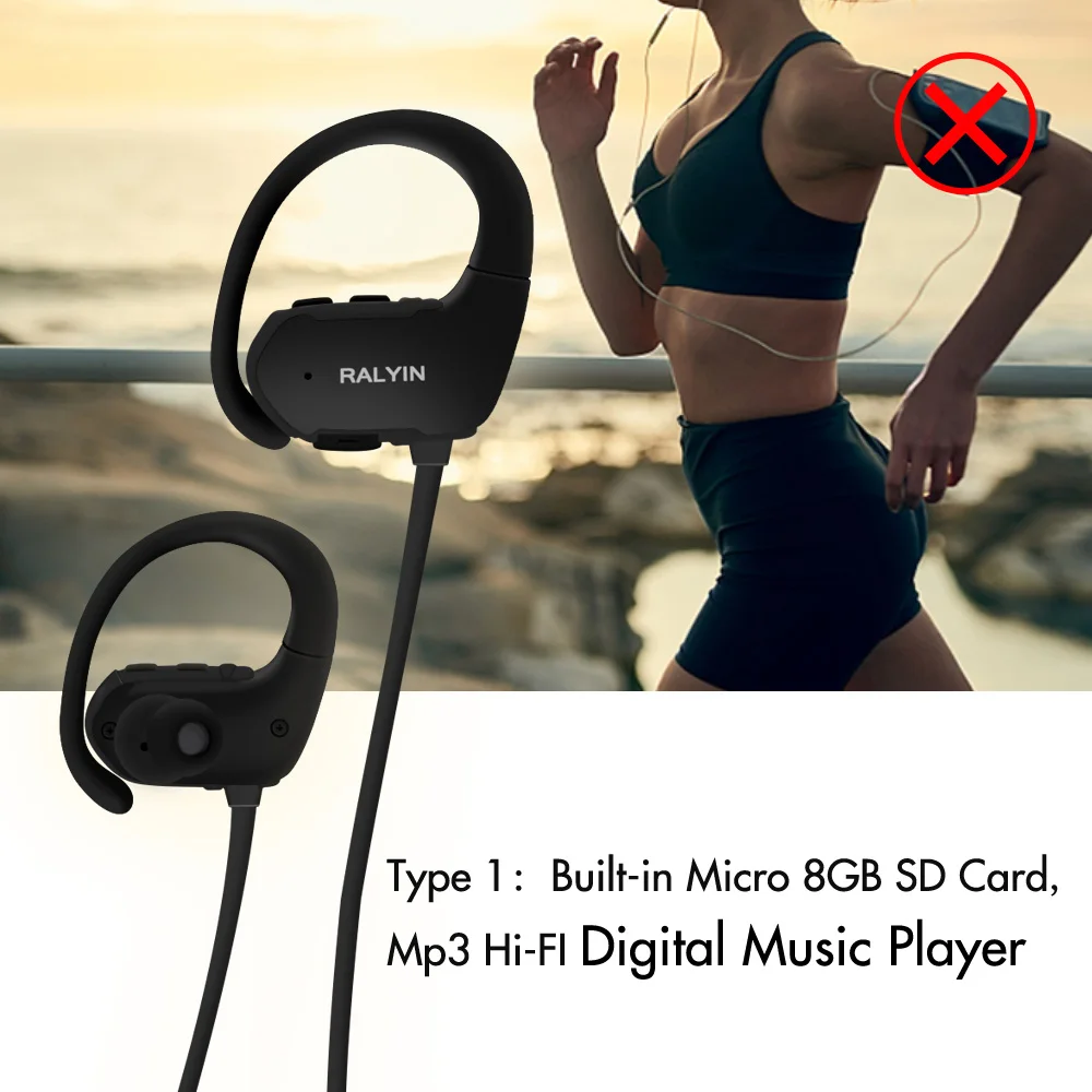 ADAX Mp3 цифровой музыки плеер встроенный 8 ГБ памяти SD Беспроводной наушники Bluetooth