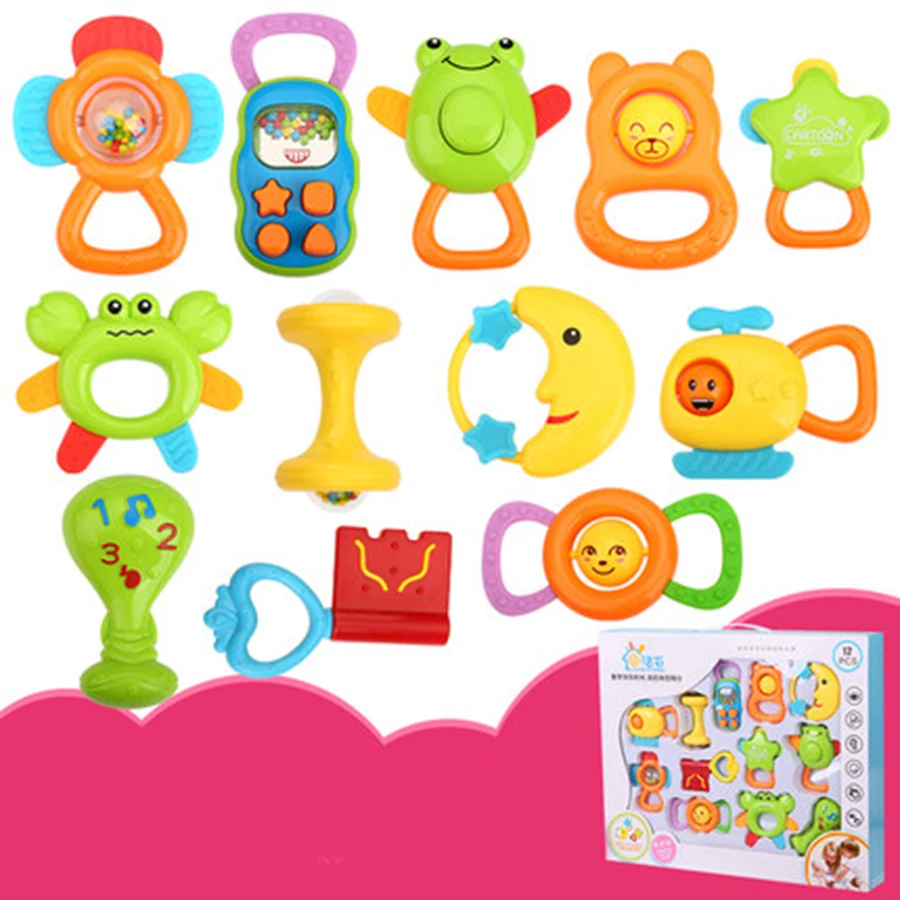 Детские погремушки мобильные Прорезыватели игрушки животные ручные