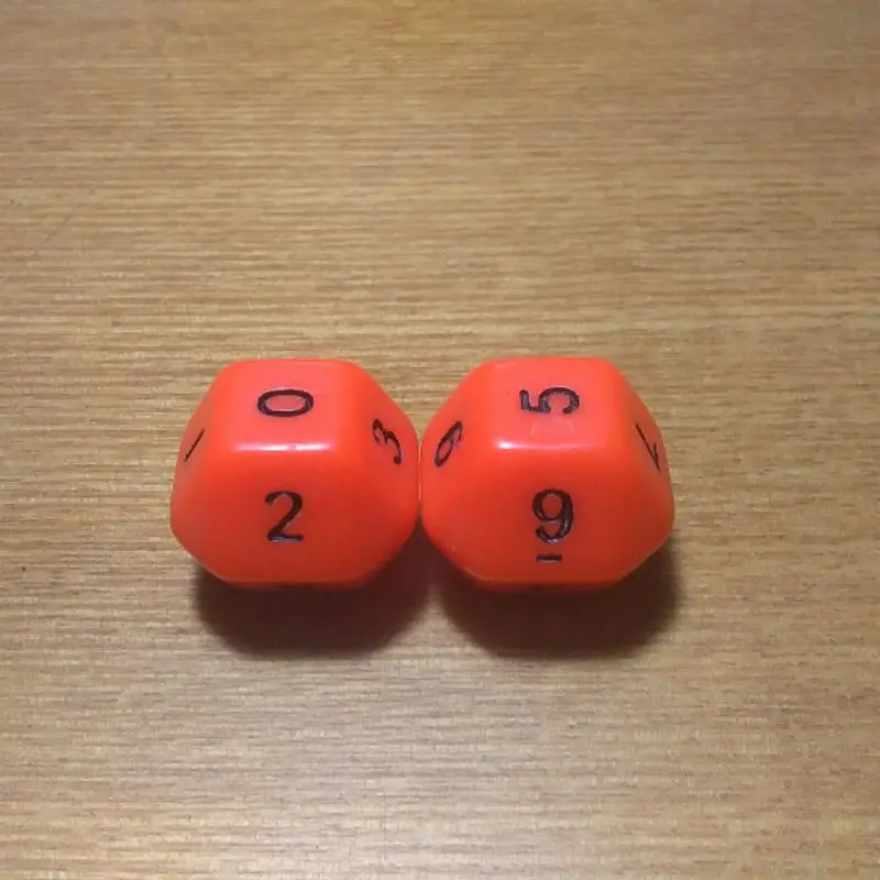 Бесплатная доставка Эксклюзивные новые 2 шт. 10 гранная D10 кости orange цвет для
