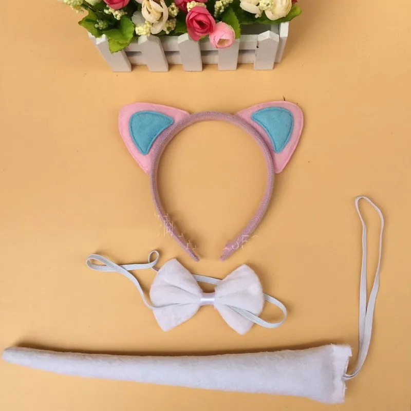 1SAT = 3 шт. детский праздничный костюм на Хэллоуин повязка голову с кошачьими