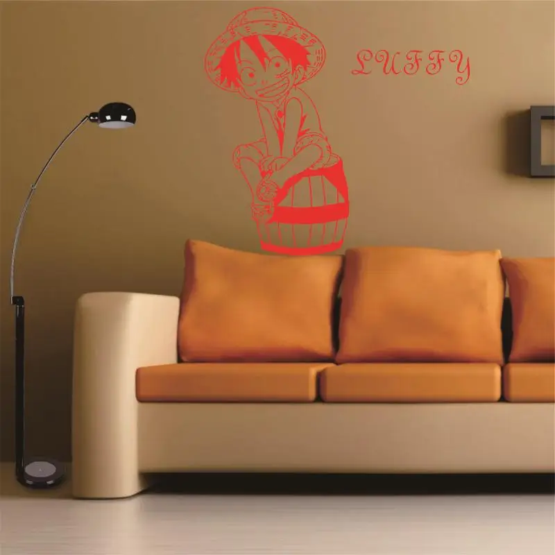 Цельный Луффи WallDecal Комиксы и анимация Стикеры переводная виниловая настенная