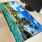 Коврик для мыши Mairuige из натурального каучука, 90x40 см, с изображением пальм, пляжа, голубого неба, облаков