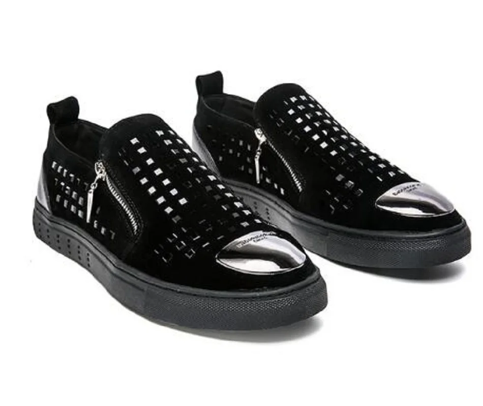 Designer Brand Casual Shoes 2019 New Men Slip on Loafers Metal Sign Fashion Patent Leather Flats for | Обувь