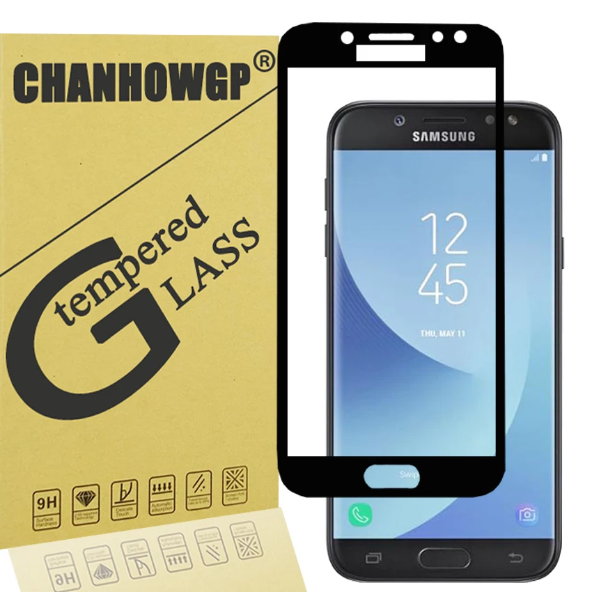 Полностью закаленное стекло для Samsung Galaxy J3 J5 J7 2017 on J330 J530 J730 Duos защитный чехол