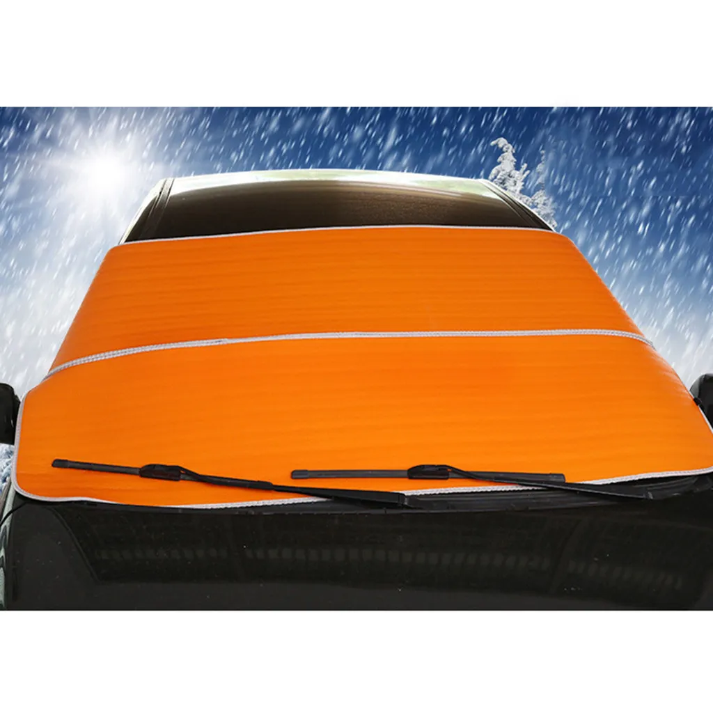 Orange Солнцезащитный козырек для окна автомобиля, складной посеребренный Светоотражающий козырек для лобового стекла автомобиля, защита от УФ-лучей, защита от снега/мороза/льда, занавес J20 - Цвет: Orange