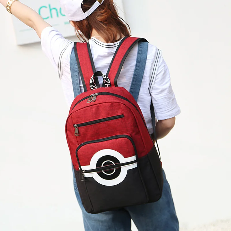 2018 Аниме Покемон рюкзак Pocket Monsters холщовый для женщин мужчин Pokemon Poke Ball Наплечные