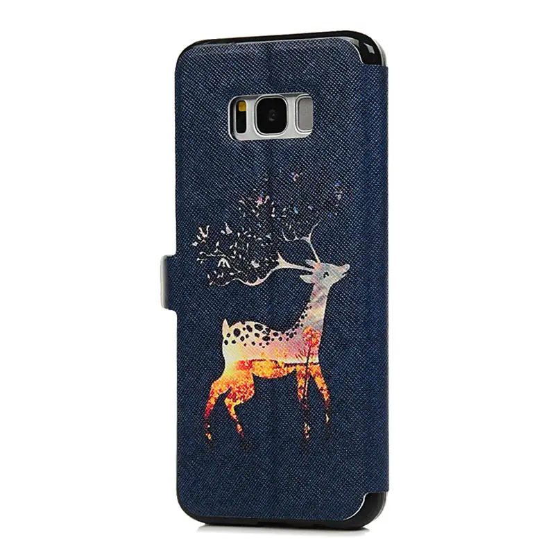 YOKIRIN Краски окном View Флип Чехол для iPhone X 7 Plus P8 Lite Samsung Galaxy S8 плюс Примечание 8 j3 J330 J5