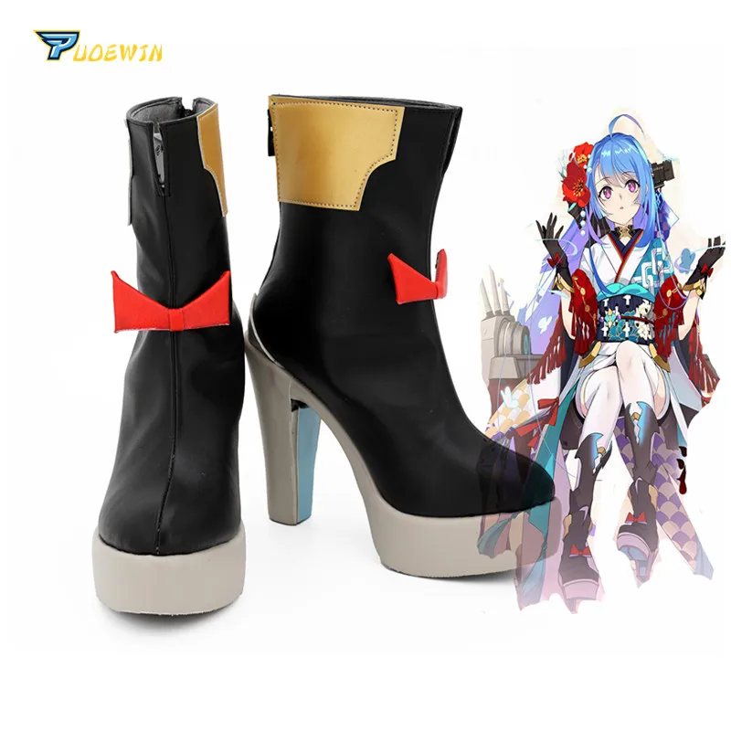 

Azur Lane USS Helena Shoes Cosplay Boots High Heel Shoes Custom Made