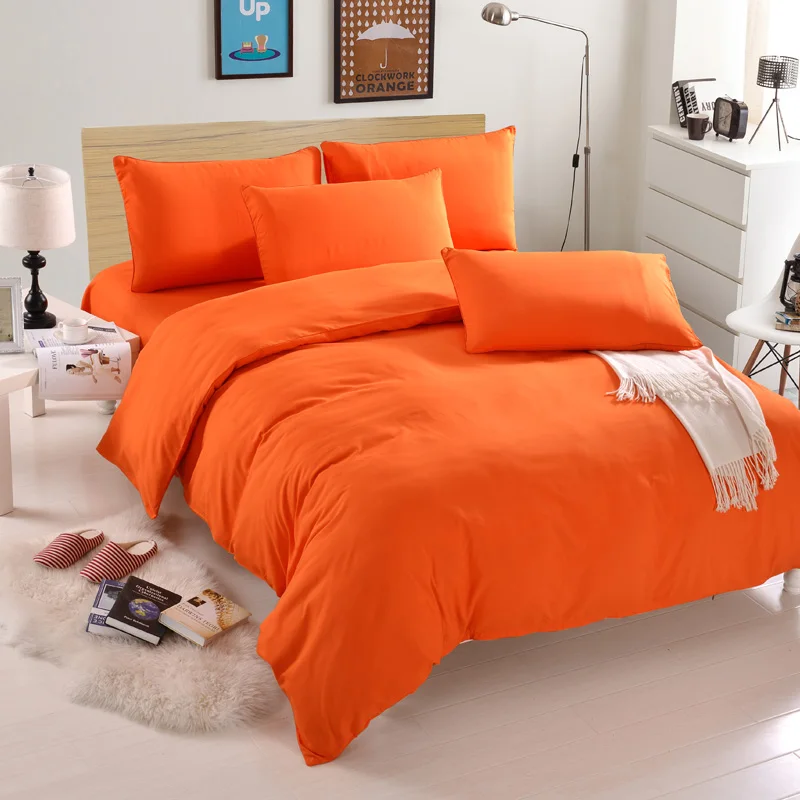 Bedding sets solid color polyester and cotton home textile duvet cover modern style bed sheet twin queen king | Дом и сад