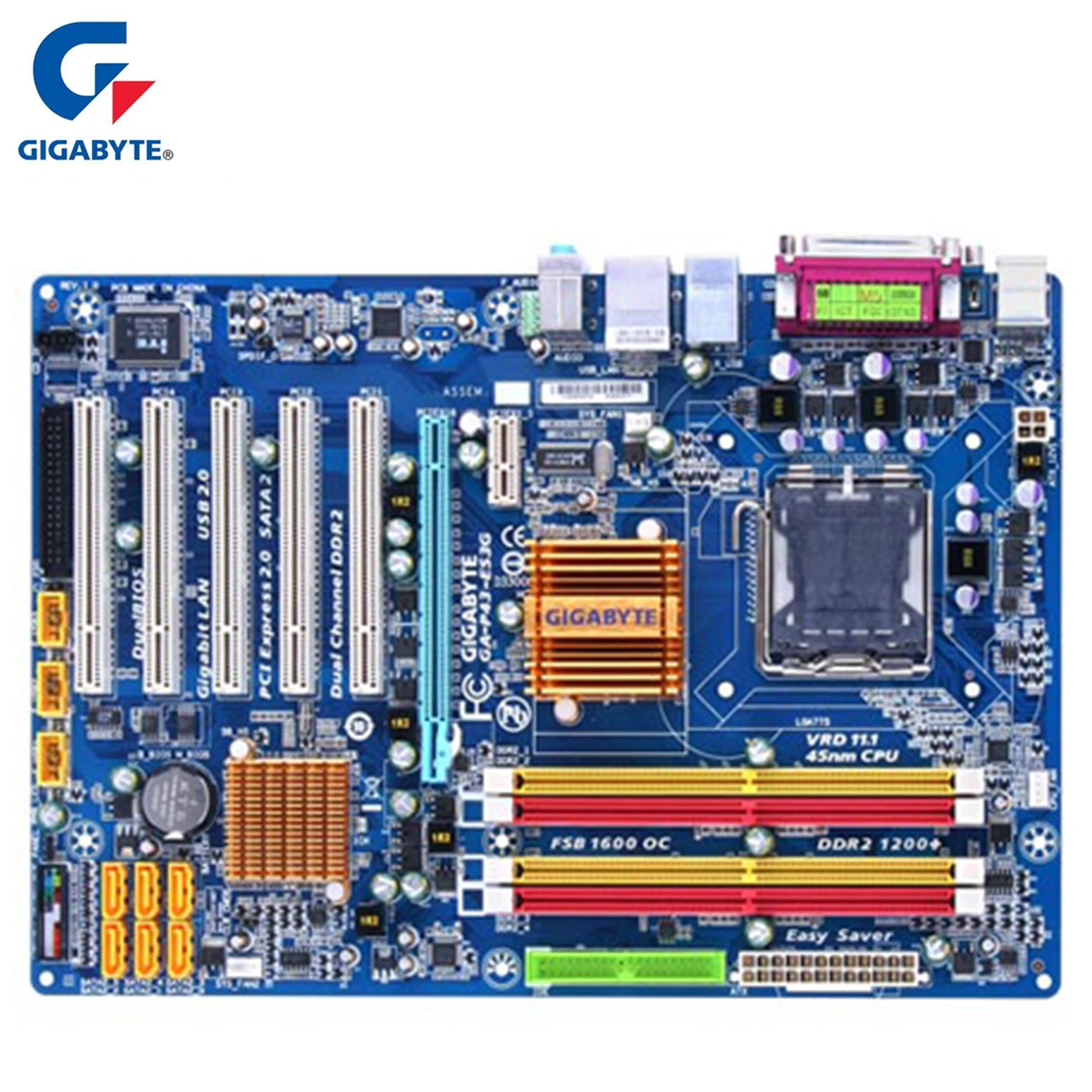 Материнская плата Gigabyte LGA775 100% оригинальная материнская DDR2 USB2.0 16G P43 для