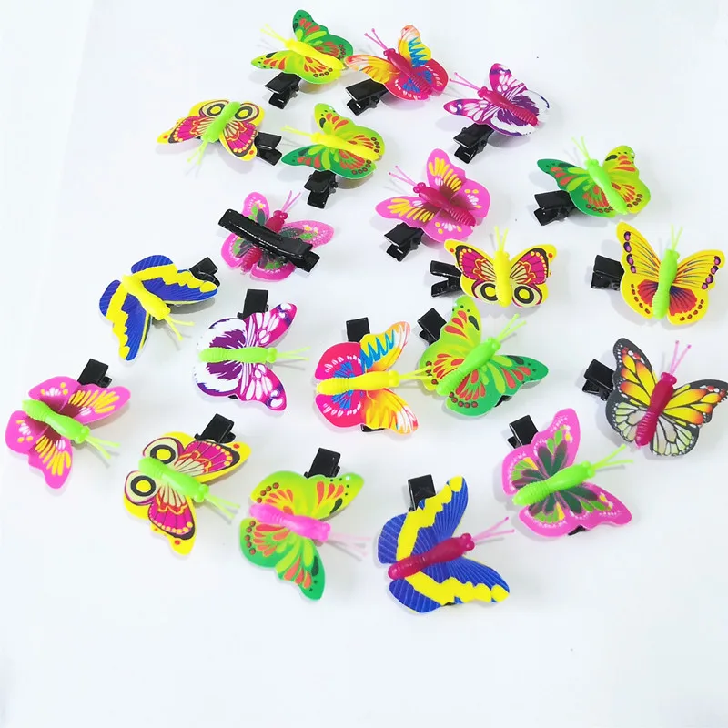 3cm mixed with clip 10 шт. Популярные для девушек и женщин шпильки для 3D бабочки заколки для волос для девушек из бутика, Женские аксессуары для волос Пасхальные украшения - Цвет: 3cm mixed with clip