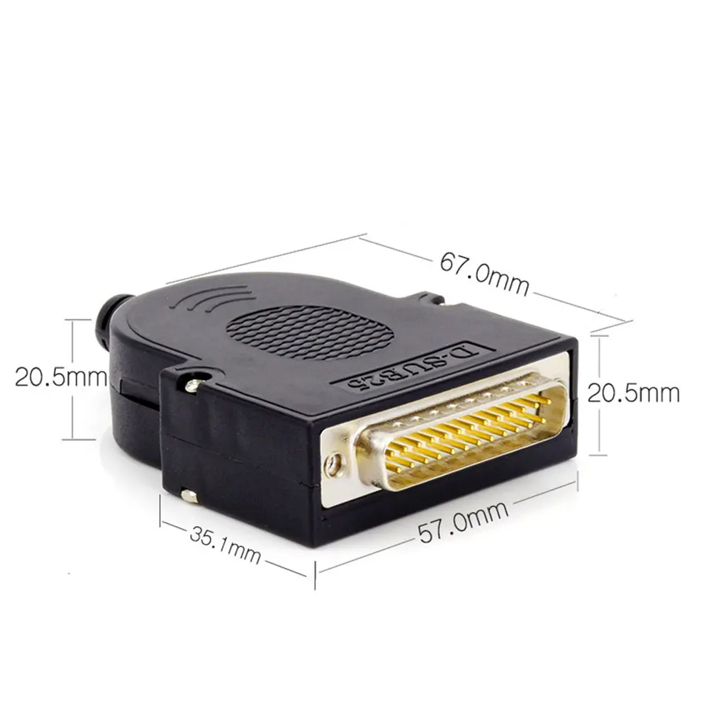 DB25 Welding-free Male Plug Female Socket Screw Lock Shell Kit 2 Rows 25 Pin Serial Port Connector D-SUB Adapter | Электроника