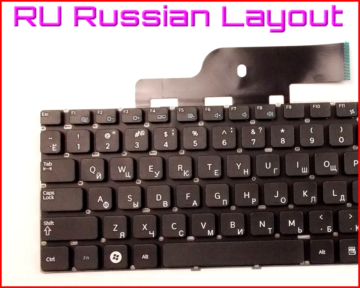 Русская версия клавиатуры для ноутбука Samsung 300E4A 300V4A NP300E4A NP300V4A 305E4A NP305E4A V127660CS1