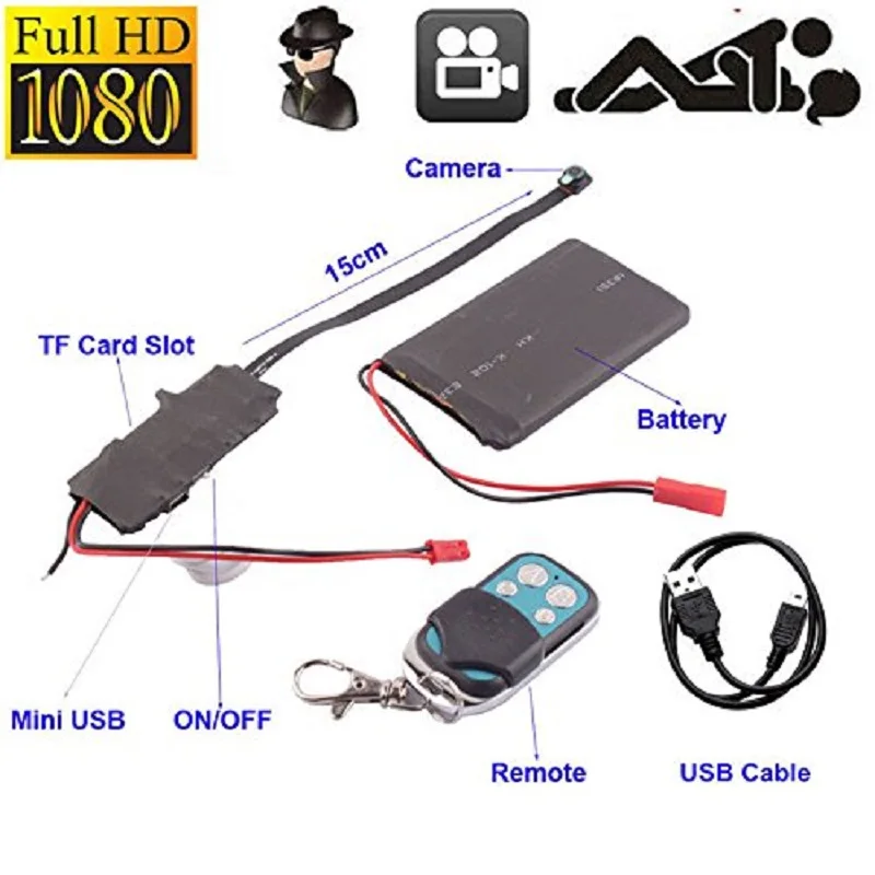 1080P HD DIY модуль камеры Пинхол камера с беспроводным пультом дистанционного