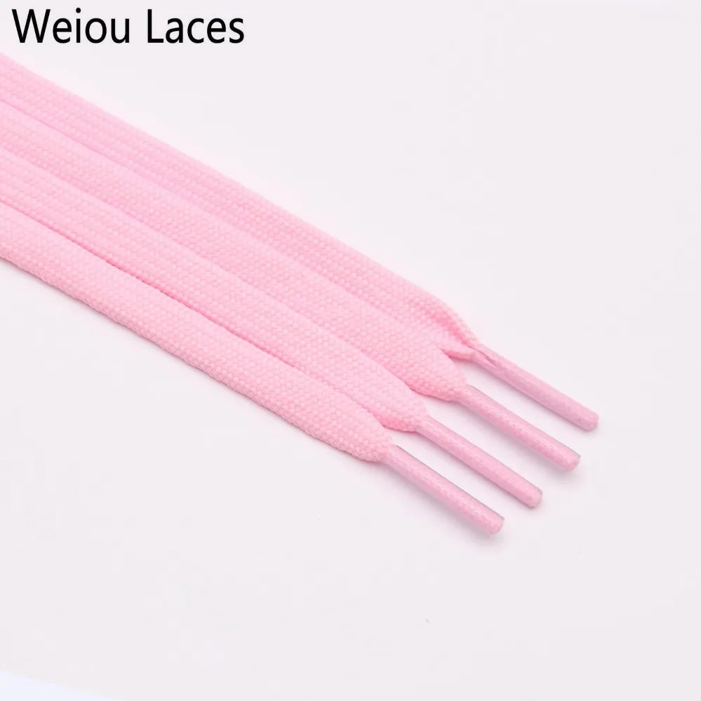 3025 Pink Weiou Новые 7 мм 34 однотонные шнурки пара классических полых двойных плоских шнурков тканые шнурки Спортивные Повседневные шнурки - Цвет: 3025 Pink