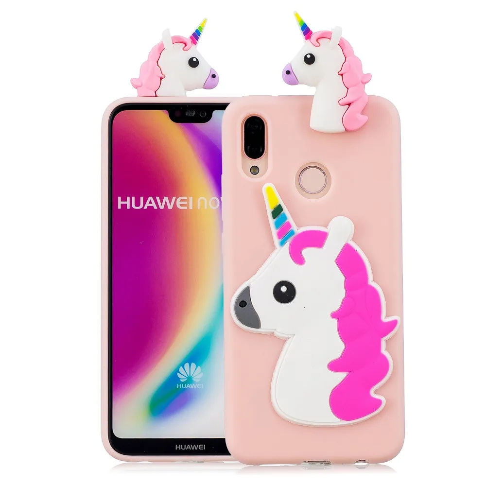 Чехол с единорогом пандой для Huawei P20 Lite/Nova 3e чехол Pro Y5 Y9 2018 Mate 10 20 Lite Etui
