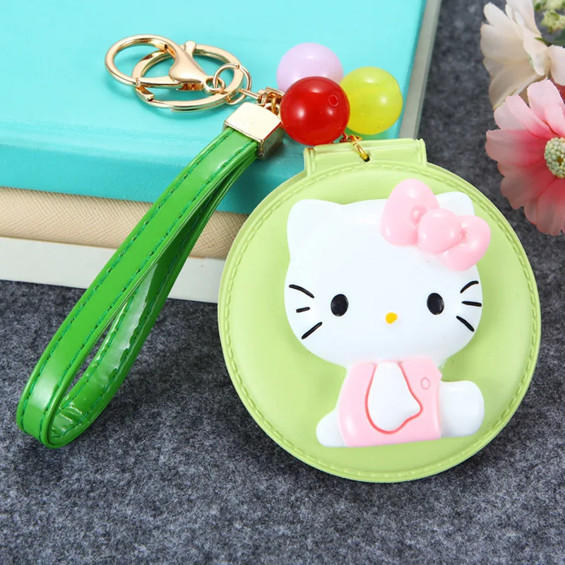 A8 Мультфильм hello kitty косметическое зеркало брелок KT Cat Key Holder женский автомобильный кошелек Шарм Подвеска подарочные брелки Llavero Porte Clef - Цвет: A8