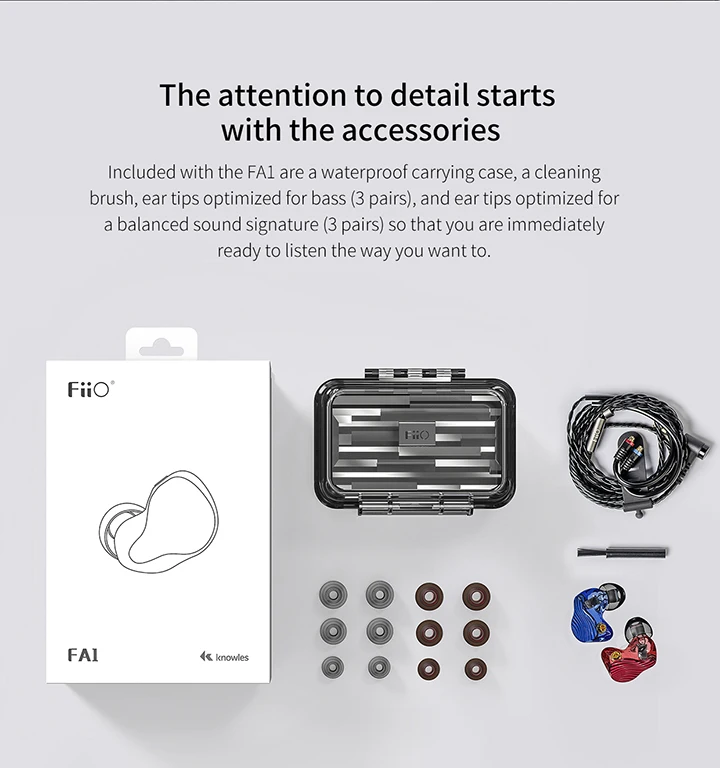 FiiO FA1 3D Печатных Один драйвер балансными арматурными HIFI наушники для iOS и Android съемный кабель MMCX дизайн