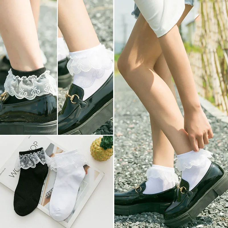 [COSPLACOOL] милые кружевные шелковые носки принцессы в японском стиле Харадзюку