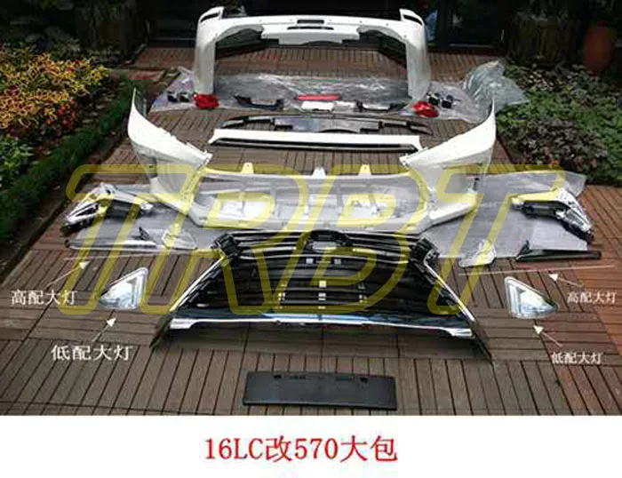 PP Plastic Body Kit LX570 Design Front Bumper Rear Grill Headlight Case For Toyota Land Cruiser 2016 |