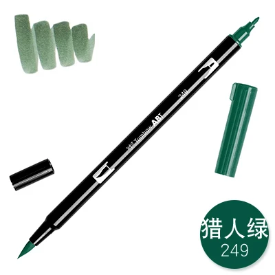 1 шт. TOMBOW AB-T Япония 96 цветов двойная головка художественная кисть ручка маркер Профессиональный водный маркер ручка для рисования - Цвет: 249