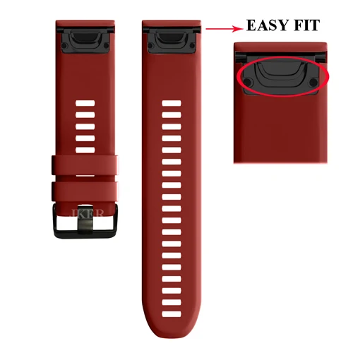 Red 22 26 мм Quick Release EasyFit силиконовый ремешок для часов Ремешок для Garmin Fenix 5X5 5 Plus 3 3HR S60 D2 Mk1 Tactix Bravo ремешок для часов - Цвет: Red