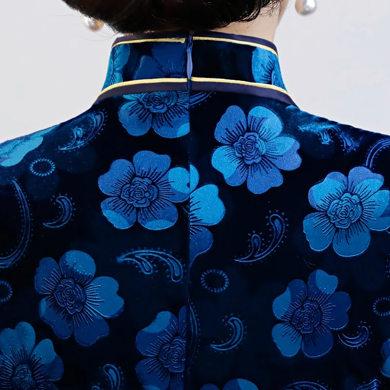Модные женские туфли 'размеры s и m ini Cheongsam Весна новое поступление китайский Стиль велюр элегантное платье Qipao Vestidos Размеры s m L XL XXL XXXL 4XL