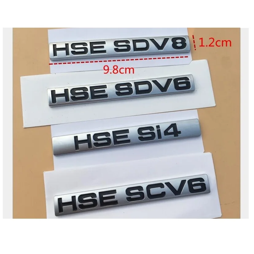 Буквы на багажник HSE SDV8 SDV6 Si4 SCV6 Роскошные эмблемы с наддувом для автобиографии Значки для обнаружения Range Rover