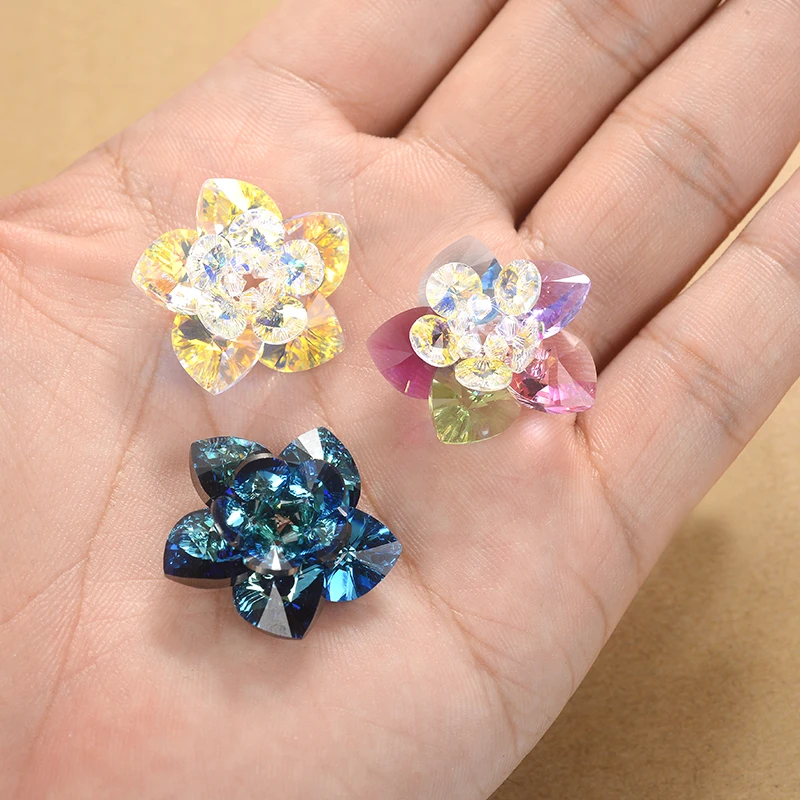 Original Crystals From Swarovski-Elements Flower Pendant Necklace For Women Silver Color Hearts DIY Collares Jewelry Lovers Gift | Украшения