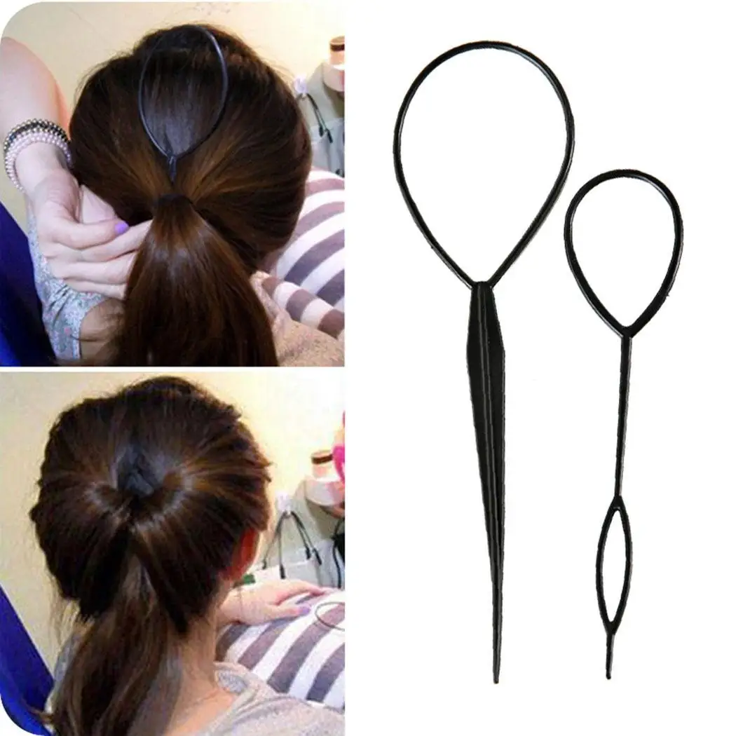 Вытяжная шпилька для волос конский хвост резинка создатель черная петля