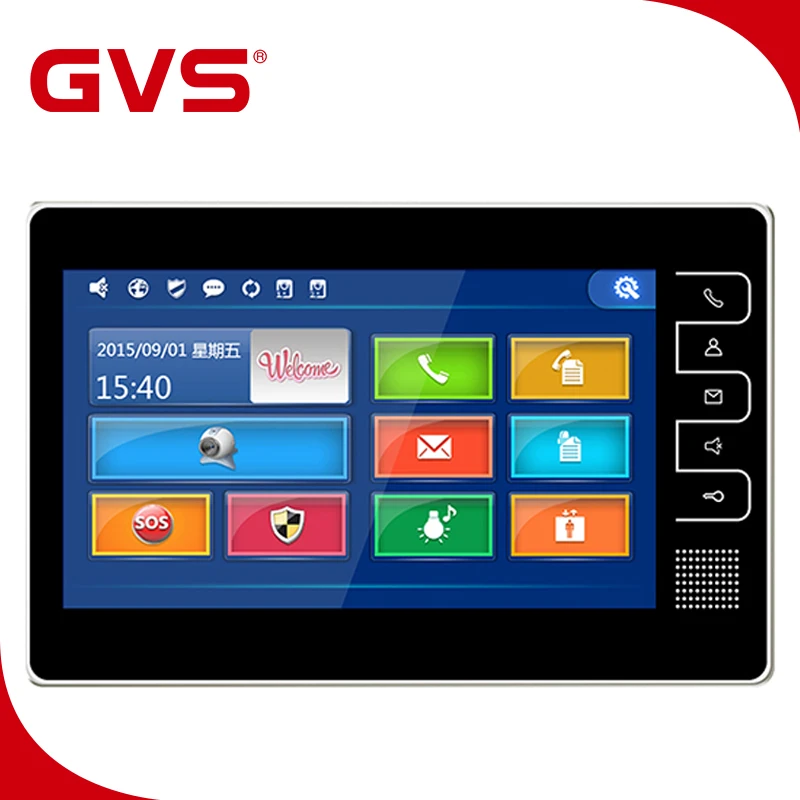 GVS TCP IP H series DC 24V черный 7 дюймовый видеодомофон внутренний монитор| |