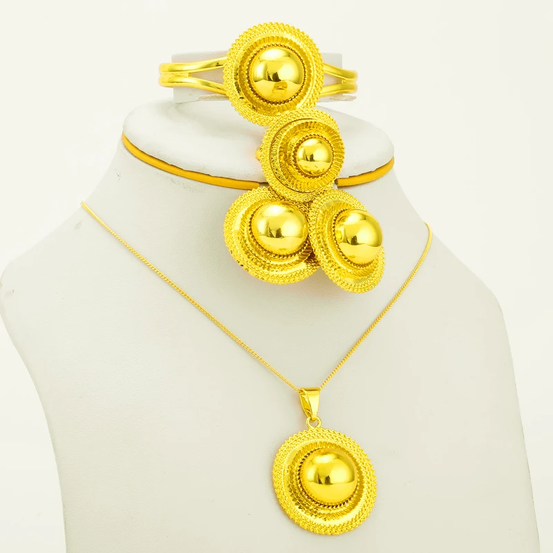 Эфиопский набор ювелирных украшений золотого цвета для волос/цепочка с