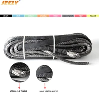 jeely 9mm12m 12 strand braid uhmwpe synthetic towing winch rope with thimble