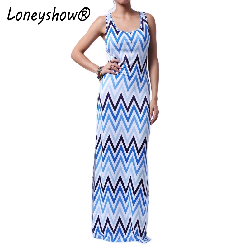 Loneyshow Для женщин пикантные летние Boho Вечеринка пляжное платье Макси Сарафан пол