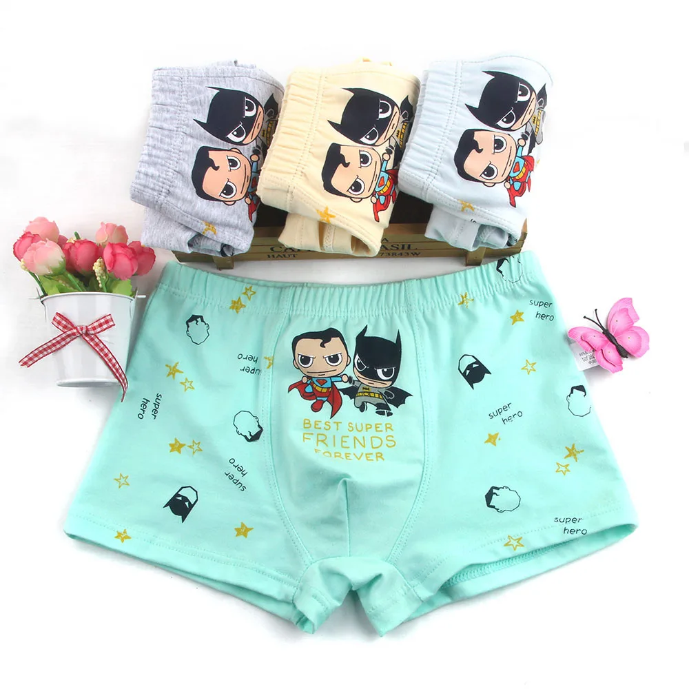 2 piece 2-14 years Kids Boy Underwear Cartoon Super Hero Children's Boxer Underpants Briefs Boys Underware Panties |